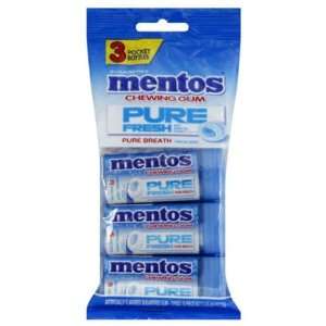  Mentos Pure Fresh Gum 3 Pack Pocket Bottles Case Pack 12 