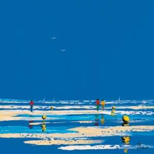 SHORELINE Orig Oil Painting Beach Coastal Seaside 24x24  