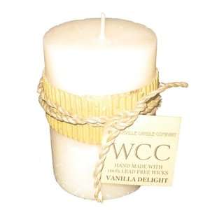  WCC   Vanilla Delight Scented Pillar Candle