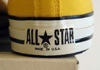 Vintage Chuck Taylor All Star Converse Yellow Shoes Sneakers USA NOS 