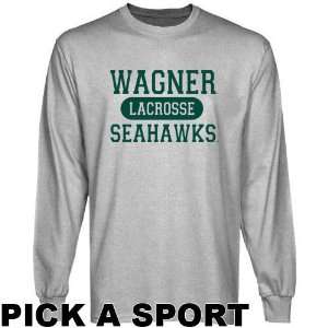 Wagner College Seahawks Ash Custom Sport Long Sleeve T shirt  