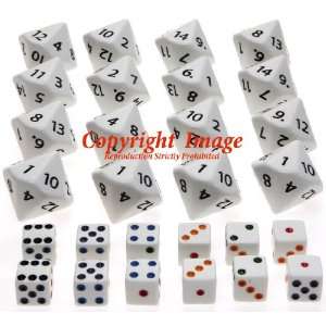   to 14 _ Bundle of 12 Dice with 12 Standard Bonus Dice Toys & Games