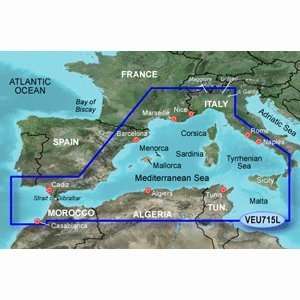  BlueChart g2 Vision VEU715L   Mediterranean West Maps GPS 