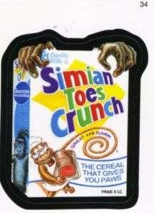 WACKY PACKAGES SERIES #7   SIMIAN TOES CRUNCH CEREAL  