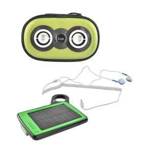  Charger, GREEN iLuv Portable Speaker Case & DiCAPac Waterproof Case 