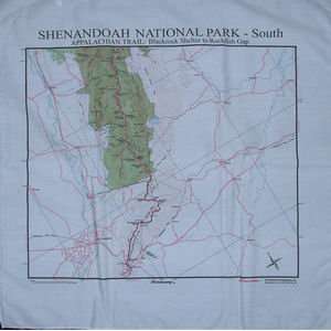  Bandana Map of Shenandoah National Park, Virginia 