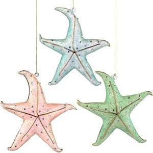  Christmas Starfish Ornament Set