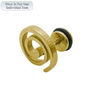  Gold Color Swirl Fake Screw Ear Gauge Jewelry