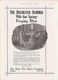 1920 West Tire Setter Rochester NY Ad Rochester Helve Hammer with 