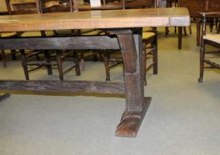 Abbey Country Oak Trestle Dining Table Refectory  