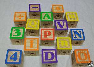 Fifteen* 2 inch ABC Blocks Pre Drilled   Toy Parts  
