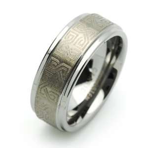  8MM Comfort Fit Tungsten Wedding Band Celtic Knot Engraved 