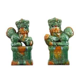   Pair of Lion Foo Dogs Statue, 3.75 x 6.5 x 10 (in.)
