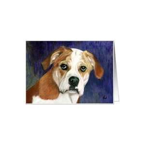  Boxer Bulldog Puppy Dog Breed Painting Portrait Card 