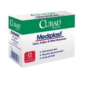  Pad, Mediplast, Wart, Curad, 2x3, 25ea/bx Health 
