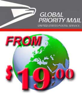 We ship via U.S. Priority Mail to virtually anywhere in the World 