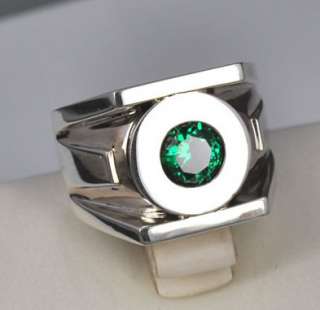 Green Lantern Emerald 925 Silver Ring Approx 11G  