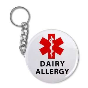 Creative Clam Dairy Allergy Red Medical Alert 2.25 Inch Button Style 