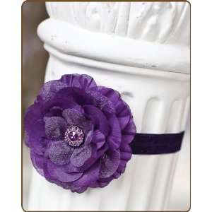    Dark Purple Fold Over Elastic Headband