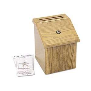  Wood Suggestion Box, Latch Lid Key Lock, 7 3/4 x 7 1/2 x 9 