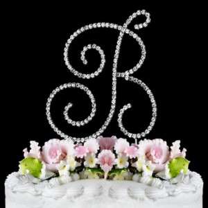 Swarovski Crystal Monogram Letter Wedding Cake Topper  