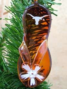 New Glass Flip Flops Sandals Texas Long Horns Ornament  