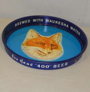 Fox Head Lager Beer Advertising Antique Tin Tray  