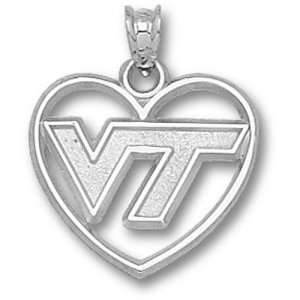  Virginia Tech University VT Heart Pendant (Silver 