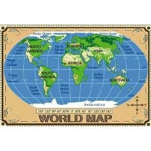  World Map 53x76 (Multi Print) Furniture & Decor