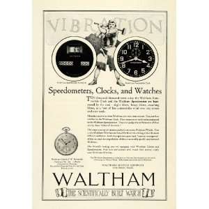  1922 Ad Waltham Watch Co Model 30 Speedometer Clock 