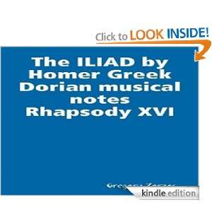  The ILIAD by Homer Greek Dorian musical notes Rhapsody XVI 