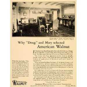  1925 Ad Douglas Mary Fairbanks American Walnut Home 