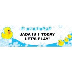  Just Ducky 1st Personalized Birthday Banner Standard 18 x 
