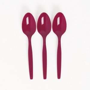  Burgundy Plastic Spoons   Tableware & Cutlery & Utensils 