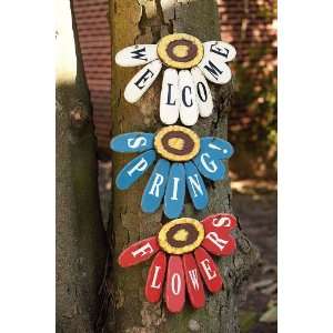  3 Assorted Flower Wall Signs Patio, Lawn & Garden