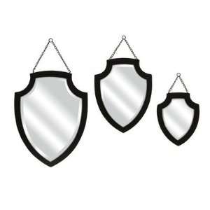  Crestly Black Wall Mirror   Set of 3