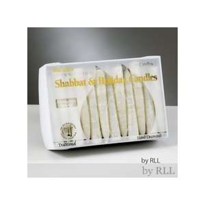  36 Premium Hand Crafted White Frosted Shabbat Candles 