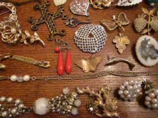 HUGE Lot 70+ Pcs Plus 35 Thin Chains Vintage/Estate Wearable Jewelry 