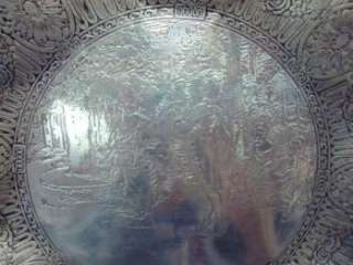 Sterling Acid Etched Plate Courting Couple Intricate  