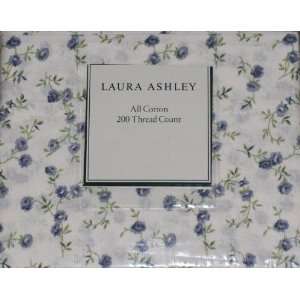  Laura Ashley Queen Sheet Set Sally Roses Floral in Blue 