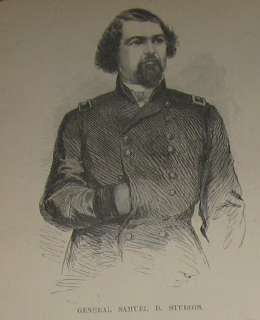 this is a vintage woodcut engraved portrait of general samuel d 