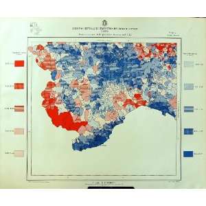   1933 Colour Map Italy Statistics Spezia Land Ownership