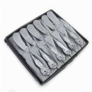   Wm Bros Mfg. Co., Silverplate Butter Spreaders, Set of 6, Flat Handle