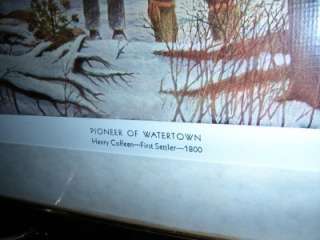 VINTAGE FRAMED PIONEER OF WATERTOWN HENRY COFFEEN PRINT  
