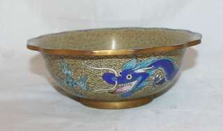 Antique Cloisonne Enamel Dragons Bowl Japan 19c  