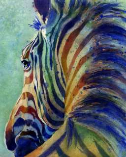 PRINT Zebra Art Watercolor Painting Africa Quagga  