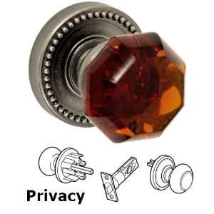  Privacy victorian amber glass knob with beaded rose in 