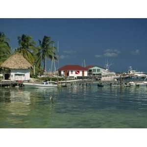  Jetties and Buildings at Ambergris Caye on Main Dive 