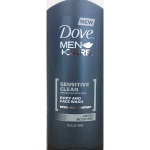 Dove Men + Care Body and Face Wash, Sensitive Clean, 13.5 fl oz (Pack 