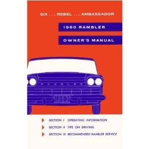  1960 AMC AMBASSADOR RAMBLER REBEL Owners Manual User Guide 